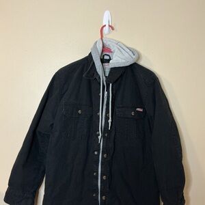 Dickies Black Jacket with Gray Hood